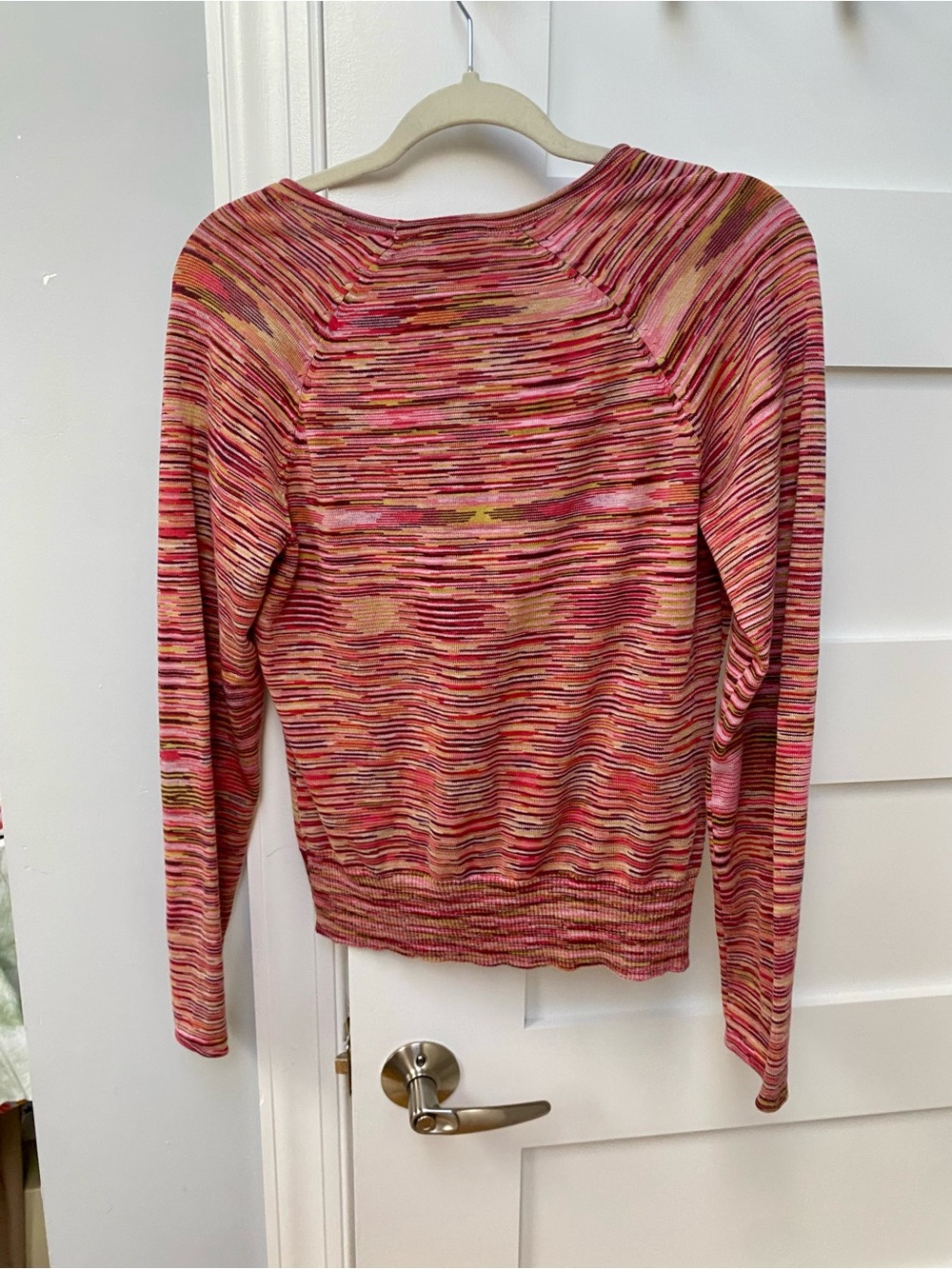 Sundance space-dye knit cardigan sweater vibrant multi-colored pattern, medium - Picture 2 of 3